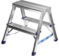 Лестница-стремянка двухсторонняя алюминиевая, 2 ступени