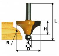Фреза кромочная калевочная d 19 х 10, R3.2,хв.8 мм