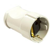 Штепсель 1гнездо с/з (белый)