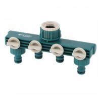 Распределитель четырехканальный (резьба внешняя-наконечник ) 3/4-1