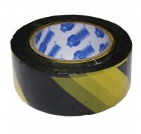 Лента для ограждений 50 мм х 200 м, черно-желтая, неклейкая