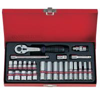 Набор торцевых головок с принадлежностями 1/4", шестигранные, 5/32"-1/2", 26 пр.