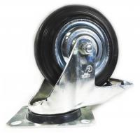 Колесо промышленное поворотное c тормозом, черная резина, SCb93, до 50кг