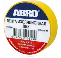 Изолента ПВХ 19 мм х 18,2м жёлтая ABRO
