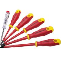 Набор отверток диэлектрических "Profi Electro", тестр, 100-250В, 6шт