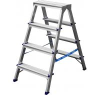 Лестница-стремянка двухсторонняя алюминиевая, 4 ступени